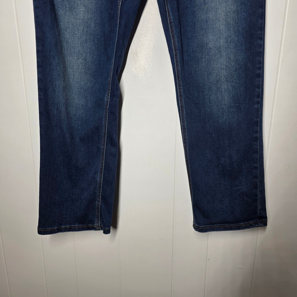 Nat Nast Mens Straight Leg Stretch Denim Jeans Dark Wash Blue W36 L30 - Picture 10 of 12